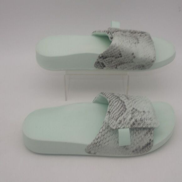 NEW Vionic Keira Women's 5 Orthotic Slide Sandals Green Snake Print Adjustable - Picture 5 of 10